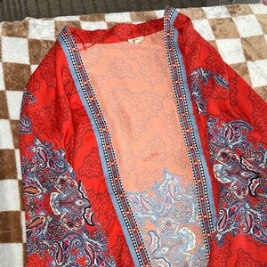 Reba Red and Orange Patterned Kimono